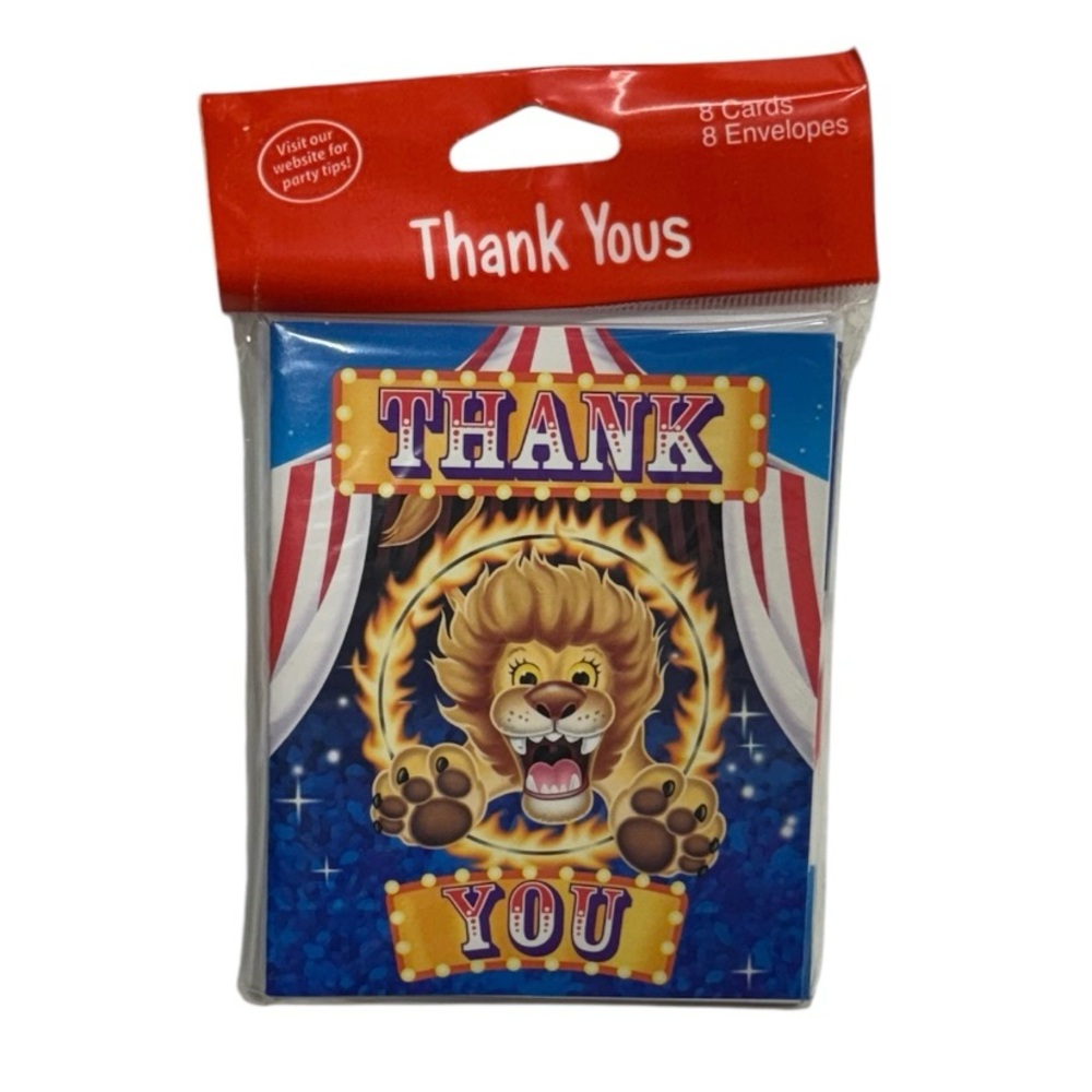 Creative Converting circus themed set of 8 invitations brand new in packaging!